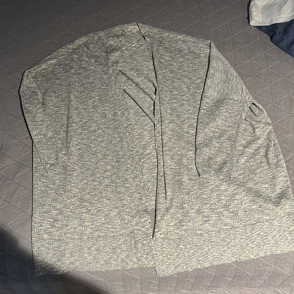 3/4 sleeve cardigan. Gray with sparkle. Perfect for the office or a night out